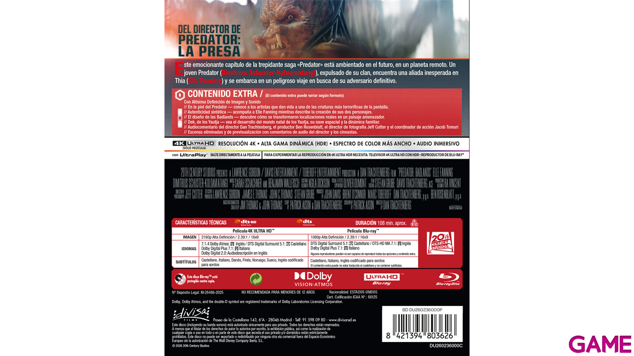 Predator Badlands 4K + BD-3