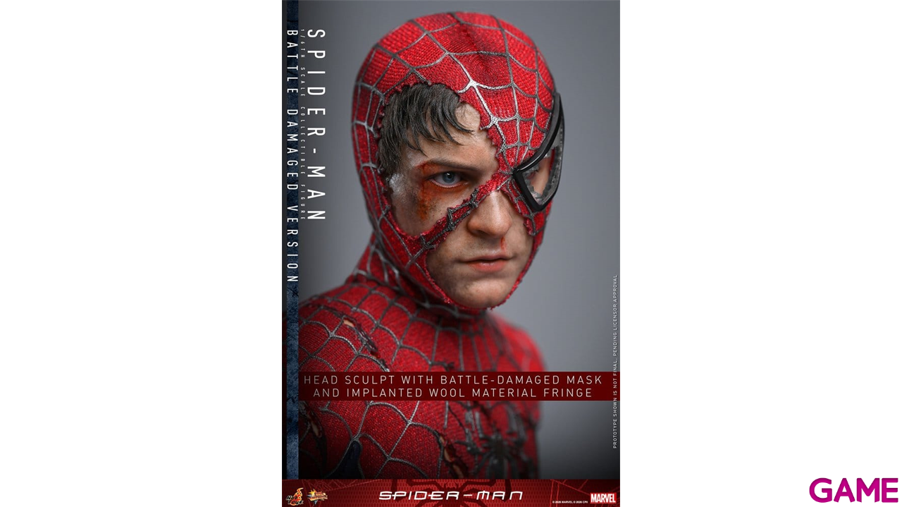 Figura Spider-Man Movie Masterpiece Action Figure 1/6 Spider-Man (Battle Damaged Version) de 30 cm-1