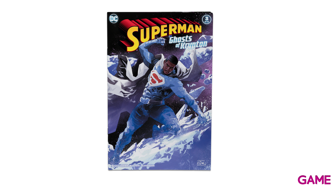 Figura DC Edicion Gold con comic Superman Earth 2  de 18 cm-2