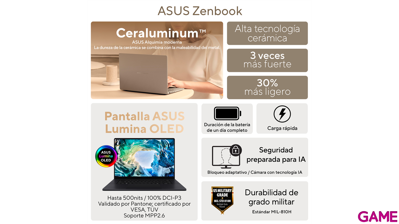 ASUS ZenBook S14 OLED UX5406AA-SU247W U9-386H - 32GB - 1TB SSD - W11 - Ordenador Portatil-11