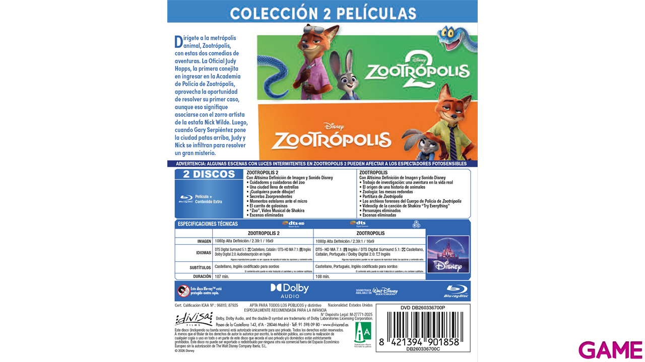 Pack Zootropolis 1+2-0