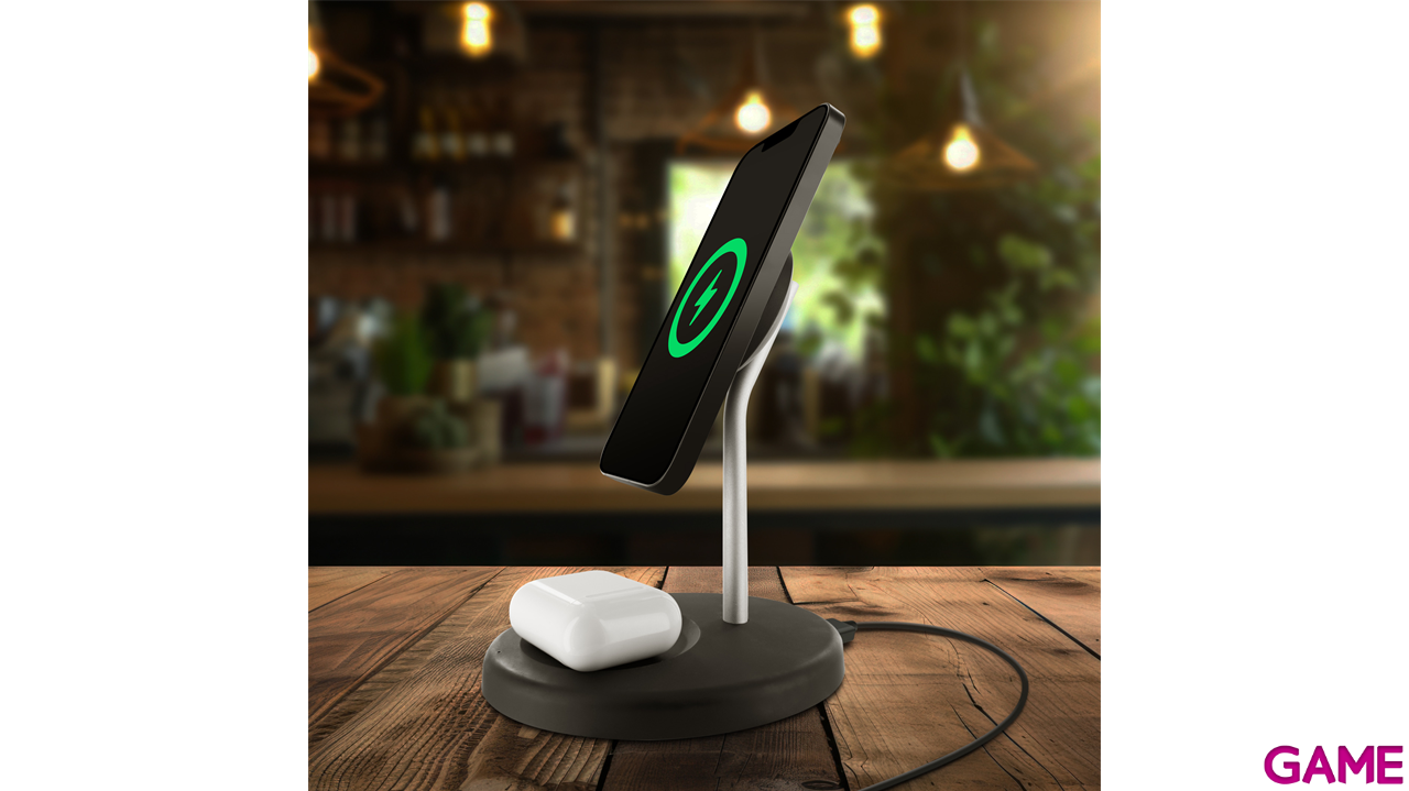 Cargador Muvit  2 en 1 Magsafe + iWatch/Airpods Negro-10