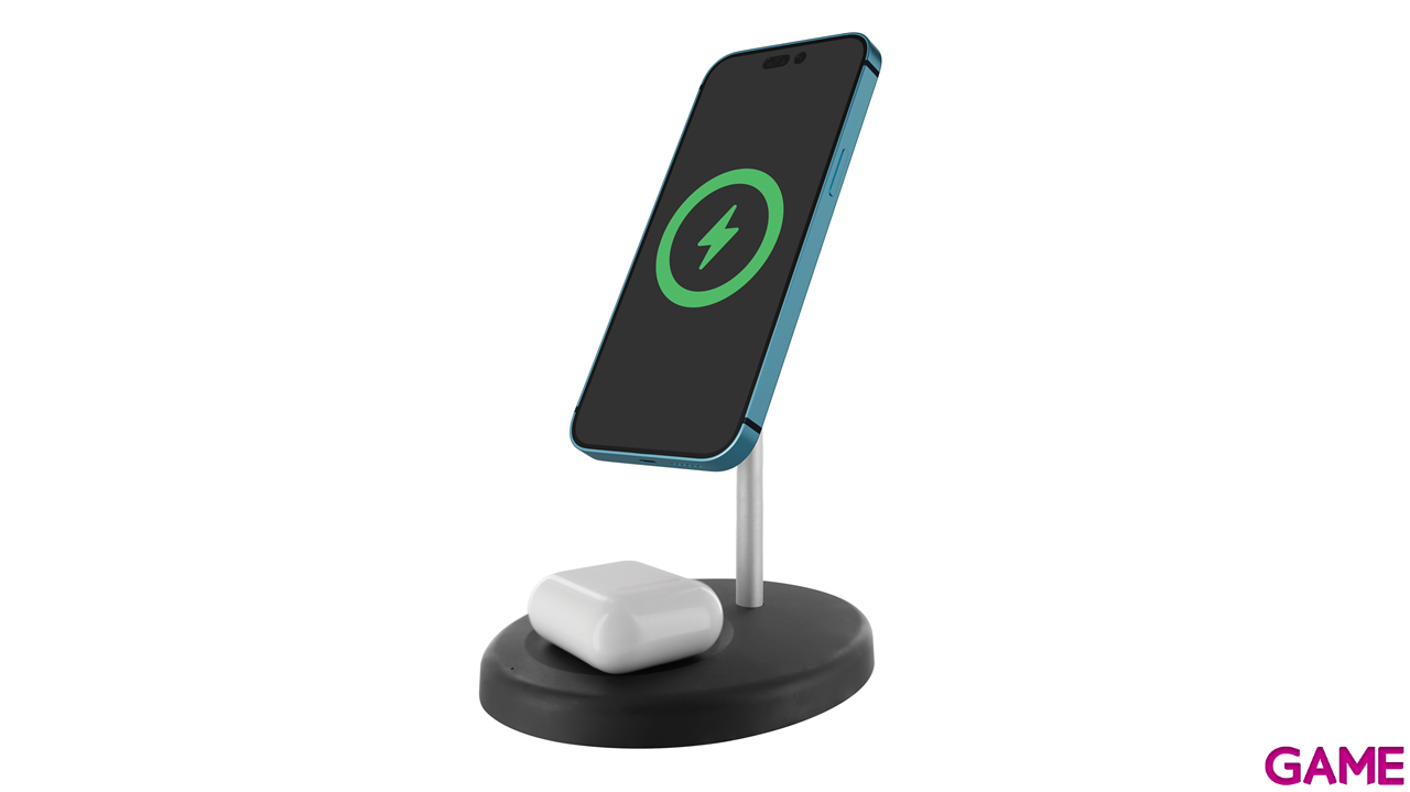 Cargador Muvit  2 en 1 Magsafe + iWatch/Airpods Negro-2