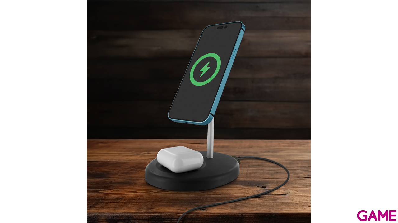 Cargador Muvit  2 en 1 Magsafe + iWatch/Airpods Negro-8