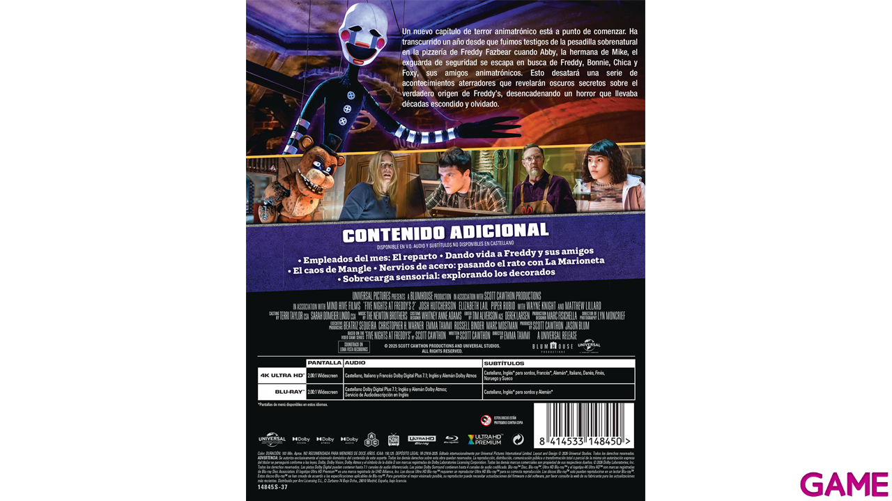 Five Nights at Freddy’s 2 4K + BD Edición Steelbook-0