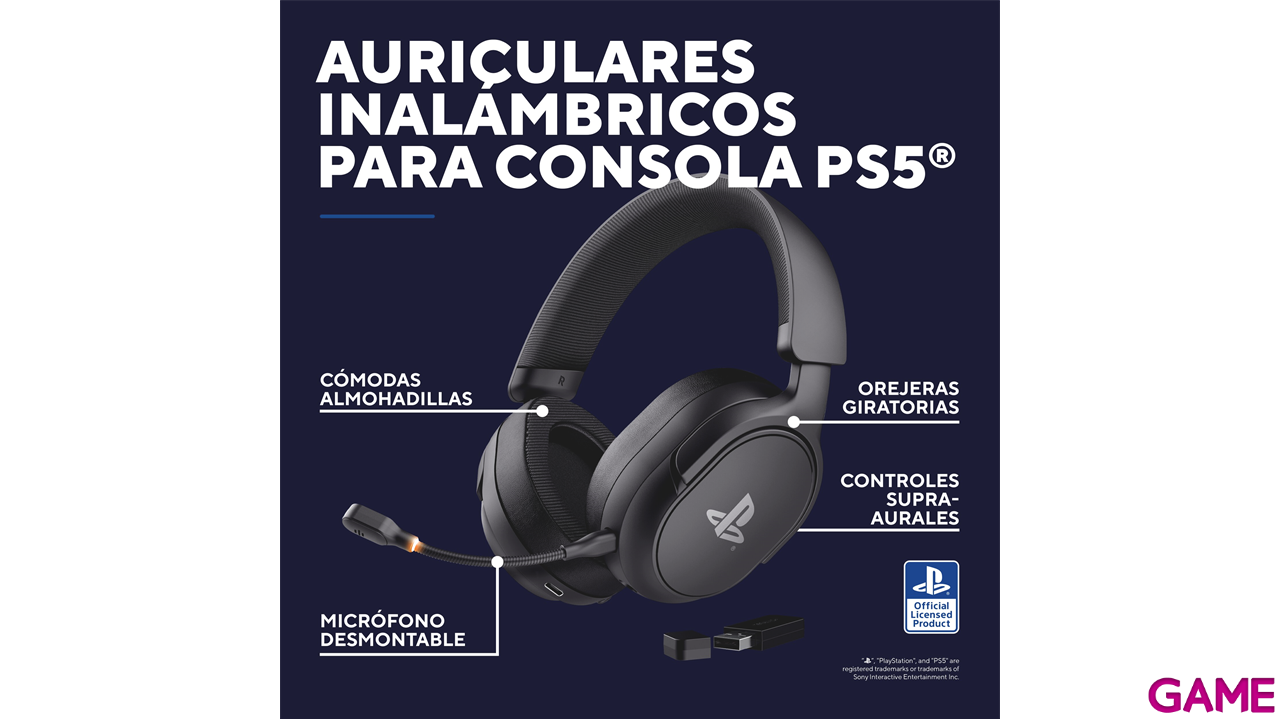 Trust GXT499 Forta Wireless Black PC - PS5 - PS4 - Movil - Licencia PlayStation - Auriculares Gaming-0