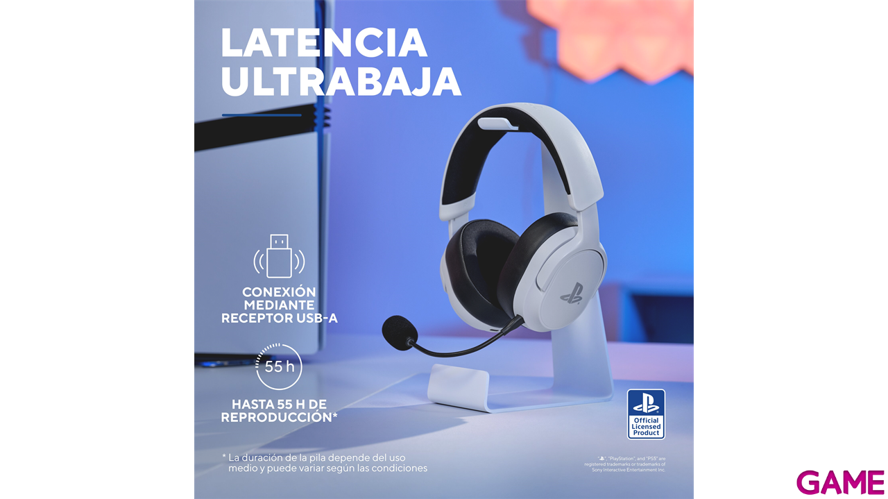 Trust GXT499 Forta Wireless White PC - PS5 - PS4 - Movil - Licencia PlayStation - Auriculares Gaming-1
