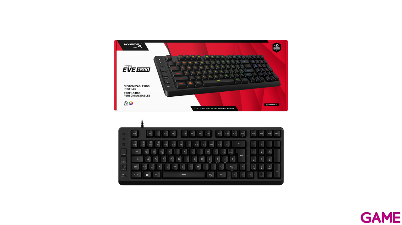 HyperX Eve 1800 Negro Spanish Layout - Teclado Gaming-4