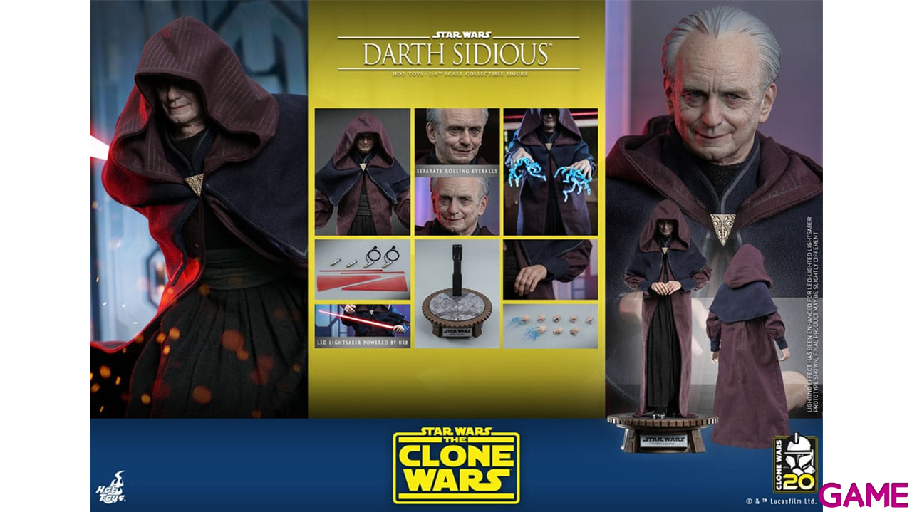 Figura Star Wars: The Clone Wars Darth Sidious de 29 cm-3