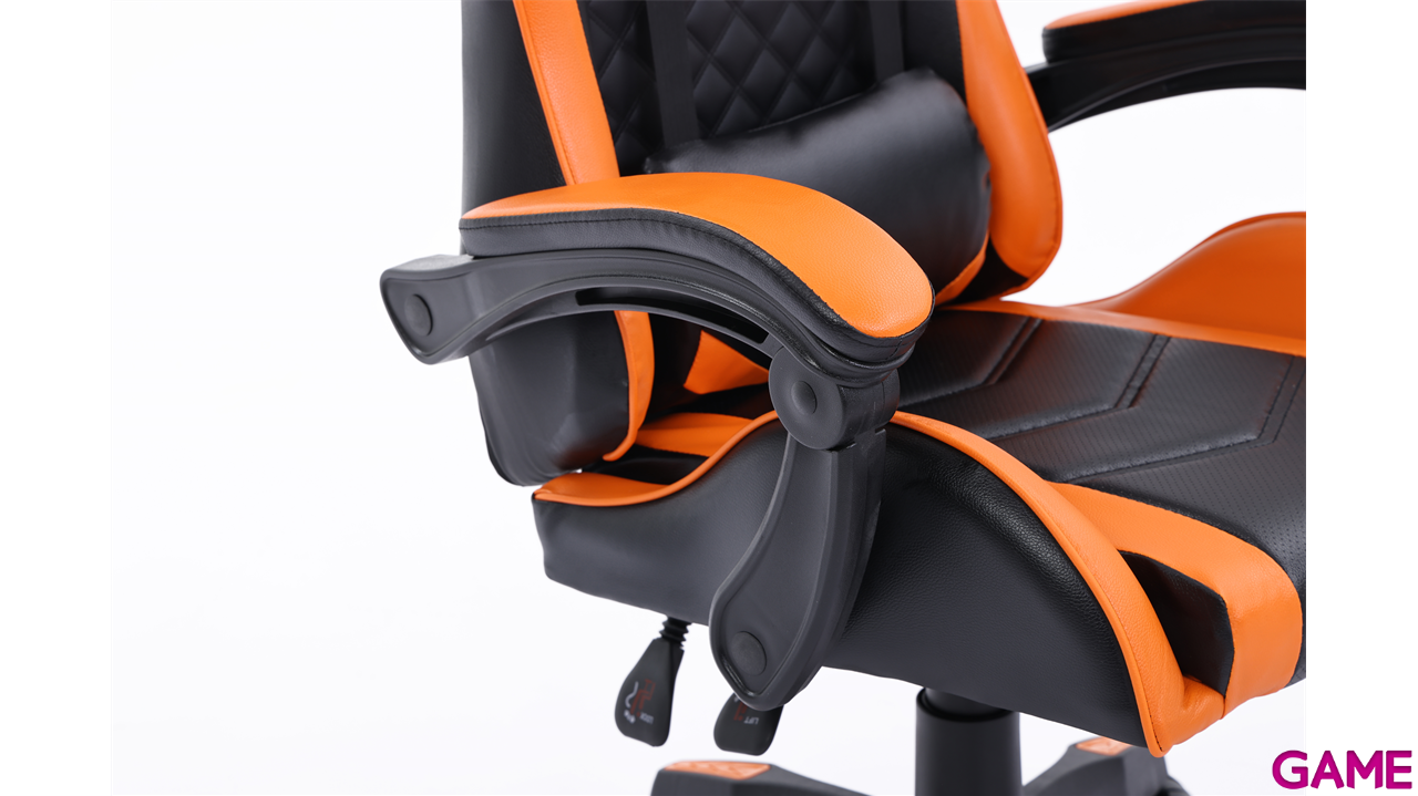 GAME GT1 Silla Gaming Ergonomica 2 cojines Reclinable 135º  Negro-Naranja-9