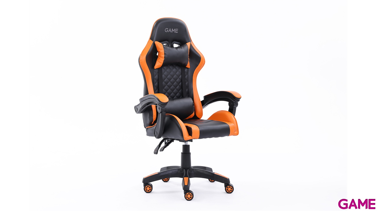GAME GT1 Silla Gaming Ergonomica 2 cojines Reclinable 135º  Negro-Naranja-2