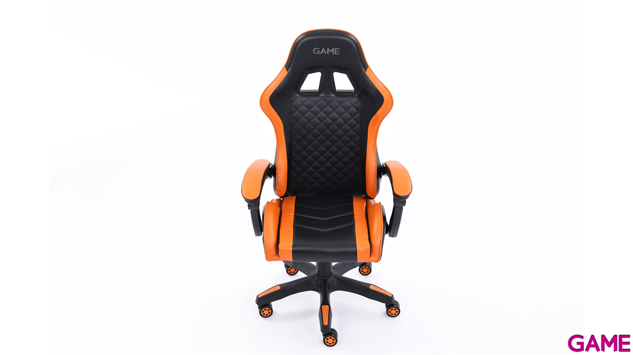 GAME GT1 Silla Gaming Ergonomica 2 cojines Reclinable 135º  Negro-Naranja-4