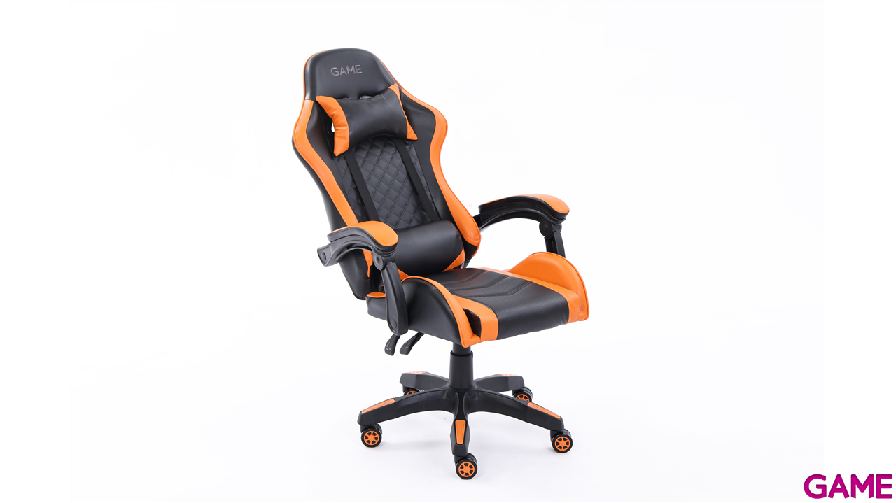 GAME GT1 Silla Gaming Ergonomica 2 cojines Reclinable 135º  Negro-Naranja-7