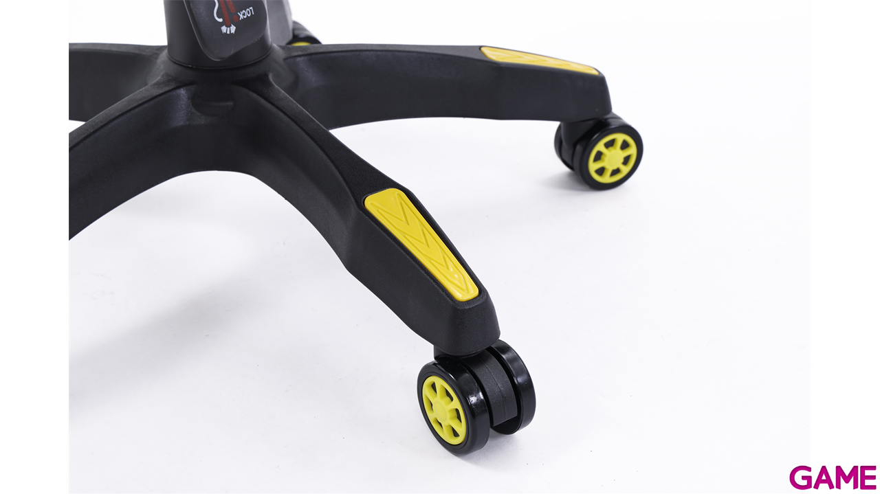 GAME GT1 Silla Gaming Ergonomica 2 cojines Reclinable 135º  Negro-Amarillo-10