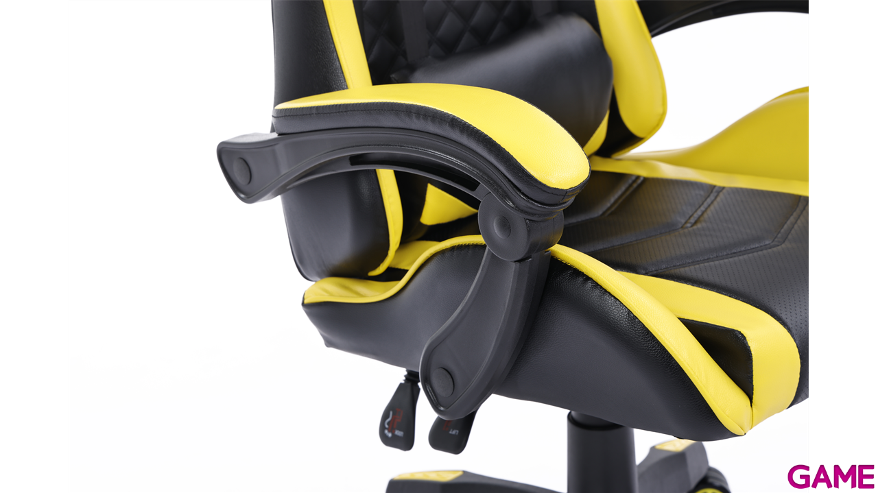 GAME GT1 Silla Gaming Ergonomica 2 cojines Reclinable 135º  Negro-Amarillo-12