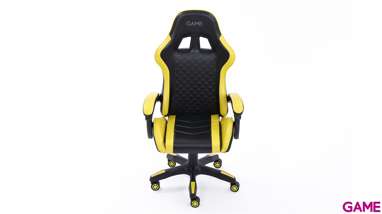 GAME GT1 Silla Gaming Ergonomica 2 cojines Reclinable 135º  Negro-Amarillo-0