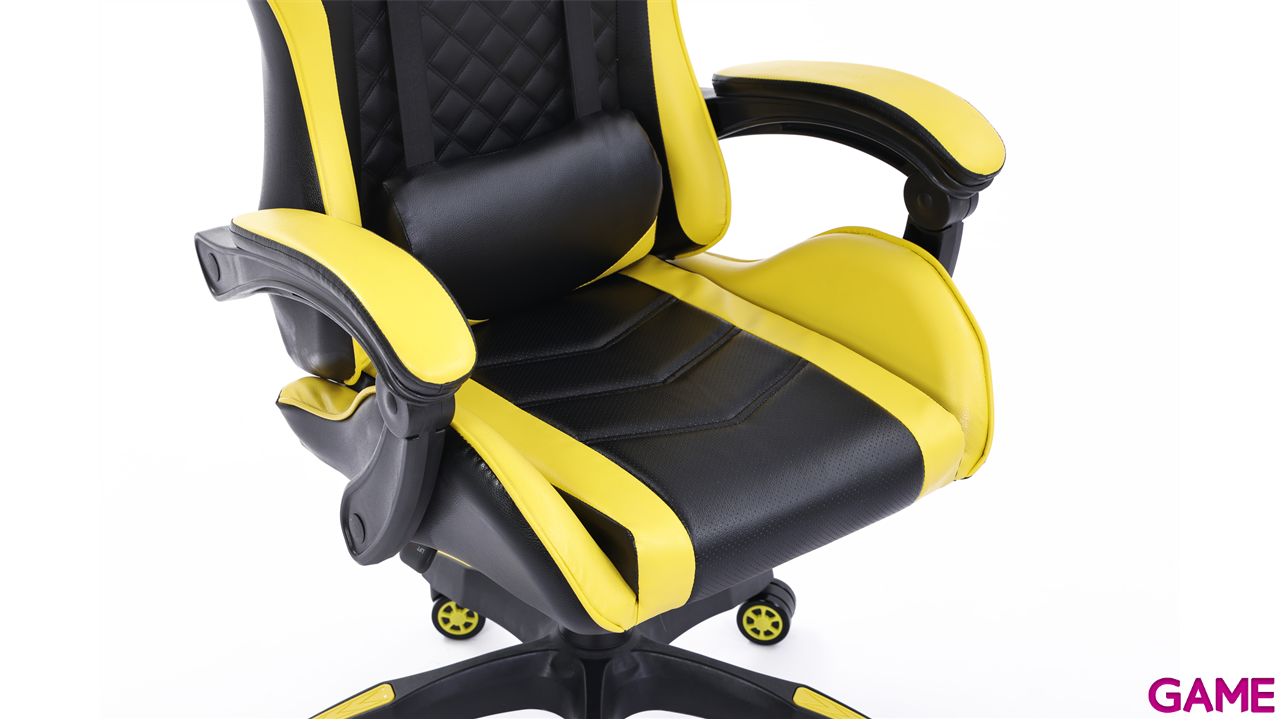 GAME GT1 Silla Gaming Ergonomica 2 cojines Reclinable 135º  Negro-Amarillo-1