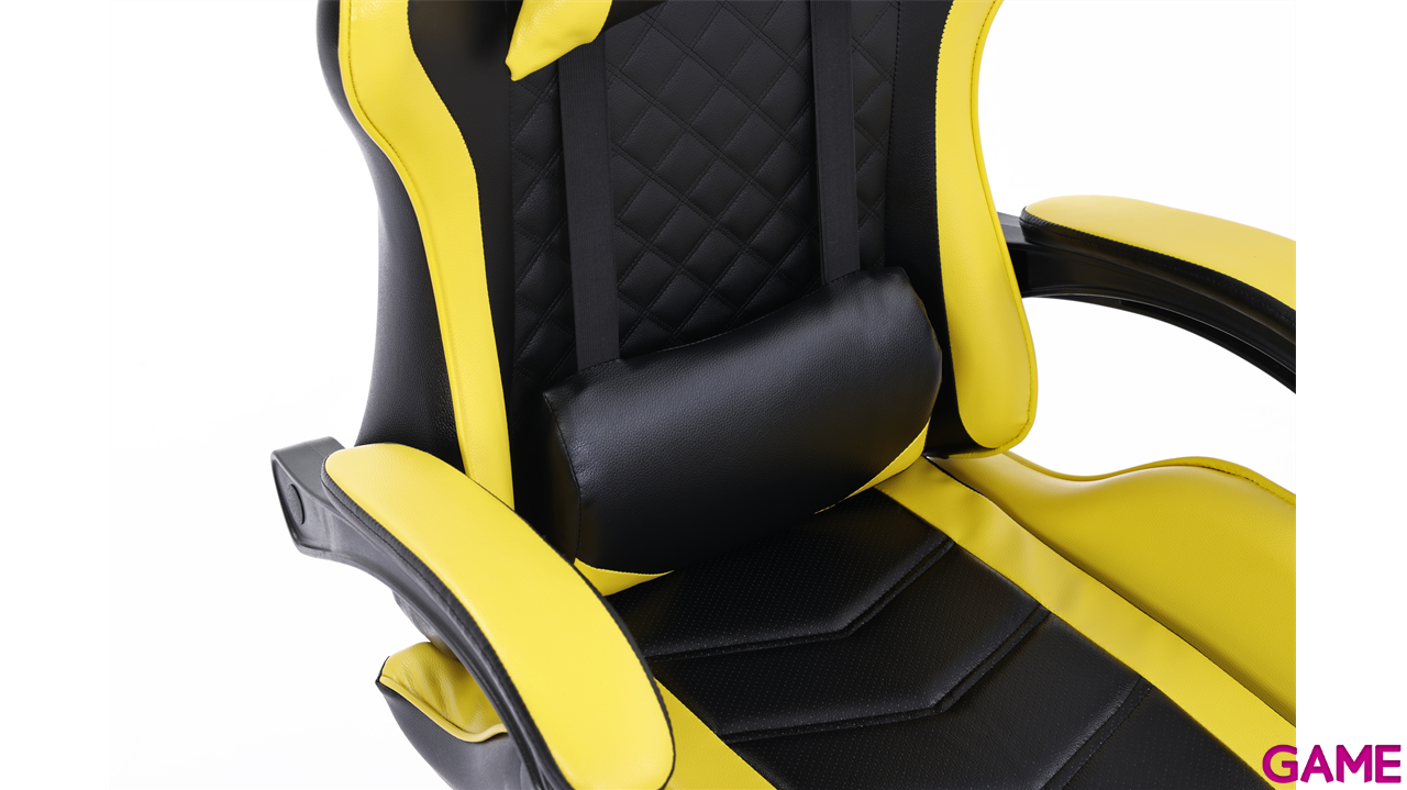 GAME GT1 Silla Gaming Ergonomica 2 cojines Reclinable 135º  Negro-Amarillo-3