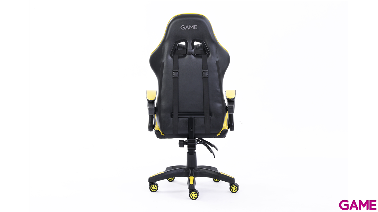 GAME GT1 Silla Gaming Ergonomica 2 cojines Reclinable 135º  Negro-Amarillo-6
