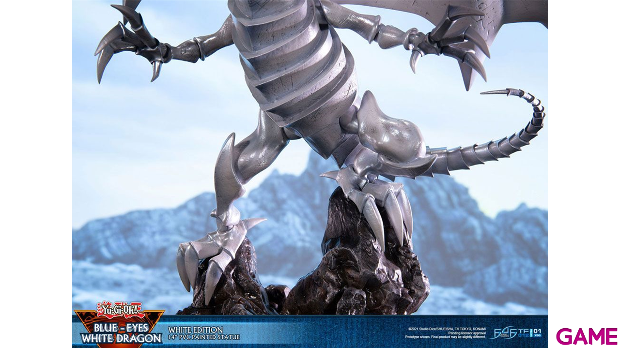 Figura Yu-Gi-Oh! Blue-Eyes White Dragon White Edition de 35 cm-0
