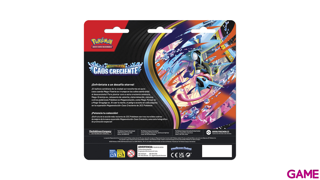 Pokémon TCG Blister de 3 Sobres Caos Creciente-1