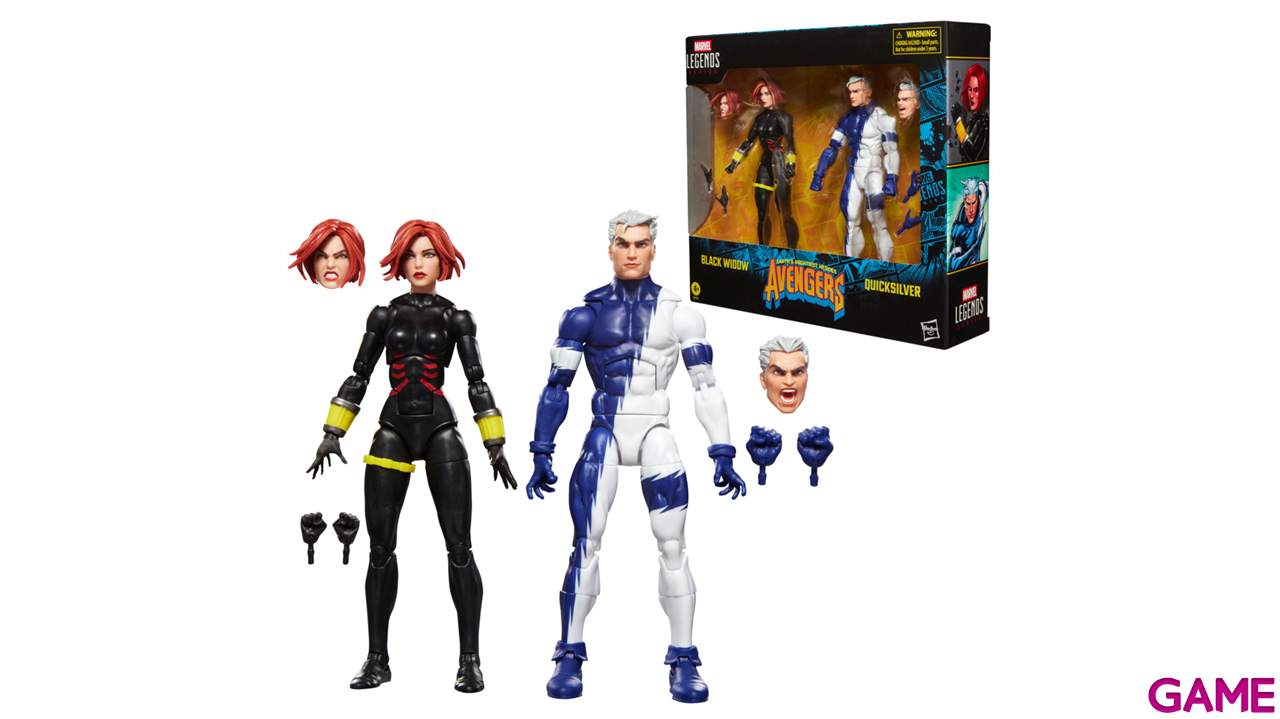 Pack de 2 figuras Marvel Avengers Black Widow & Quicksilver Marvel Legend Series de 15 cm-13