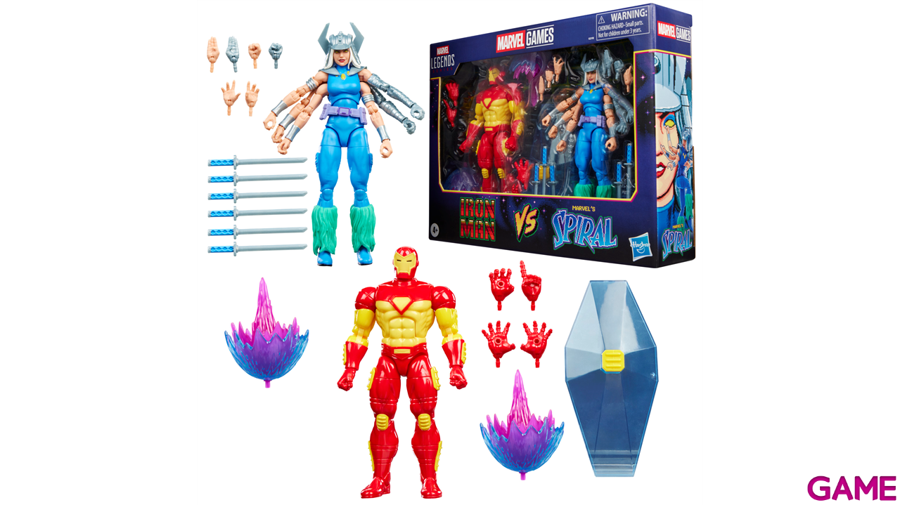 Pack 2 figuras Marvel Games Iron Man vs Spiral Marvel Legends Series de 15 cm-0