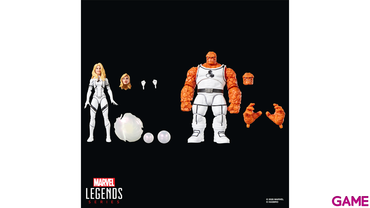 Pack de 2 figuras Marvel Future Foundation The Thing & Invisible Woman Marvel Legends Series de 15 cm-0