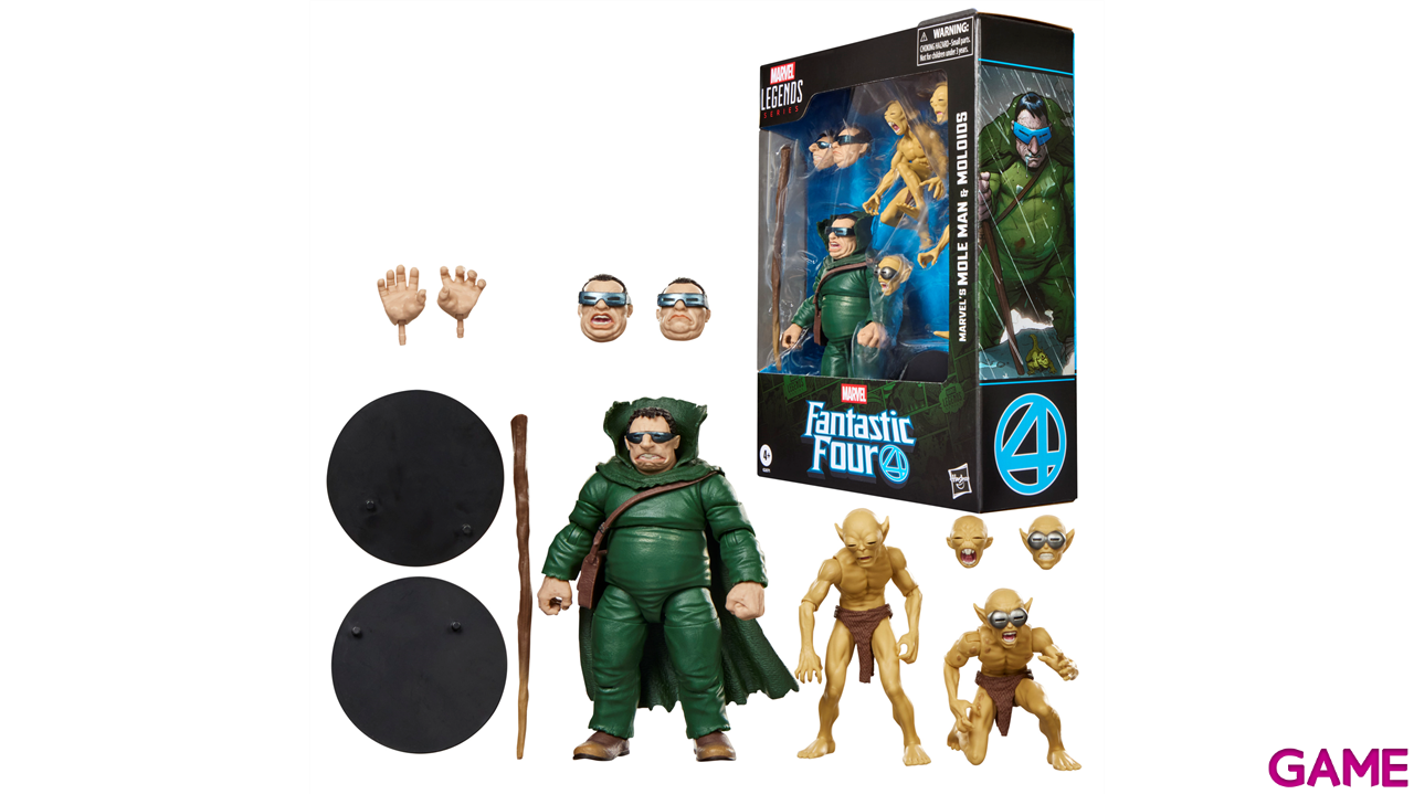 Pack de 3 figuras Mole Man & Moloids Marvel Legends Series Fantastic Four de 15 cm-12