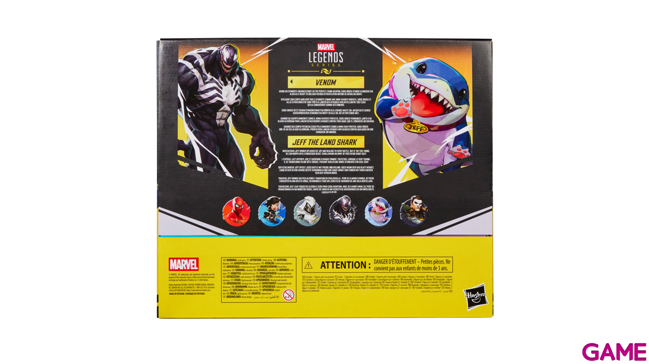 Pack de 2 figuras Marvel Rivals Venom & Jeff The Land Shark Marvel Legends Series de 15 cm-10