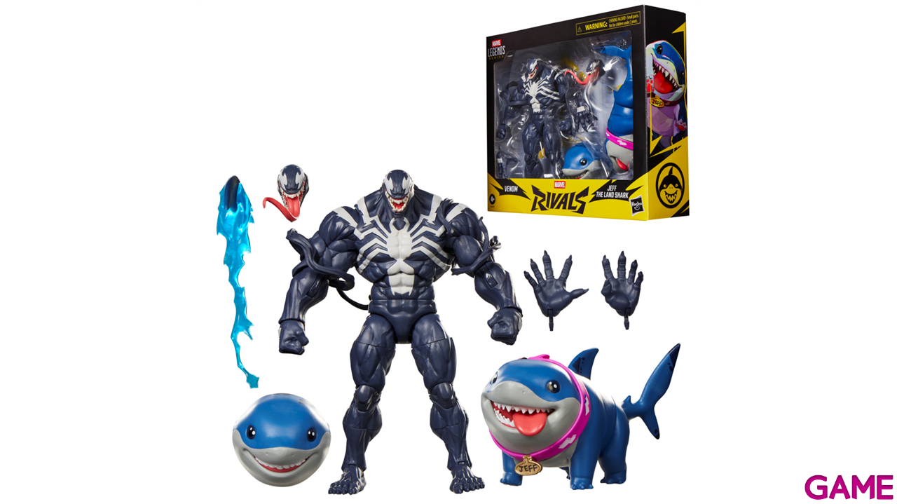 Pack de 2 figuras Marvel Rivals Venom & Jeff The Land Shark Marvel Legends Series de 15 cm-8