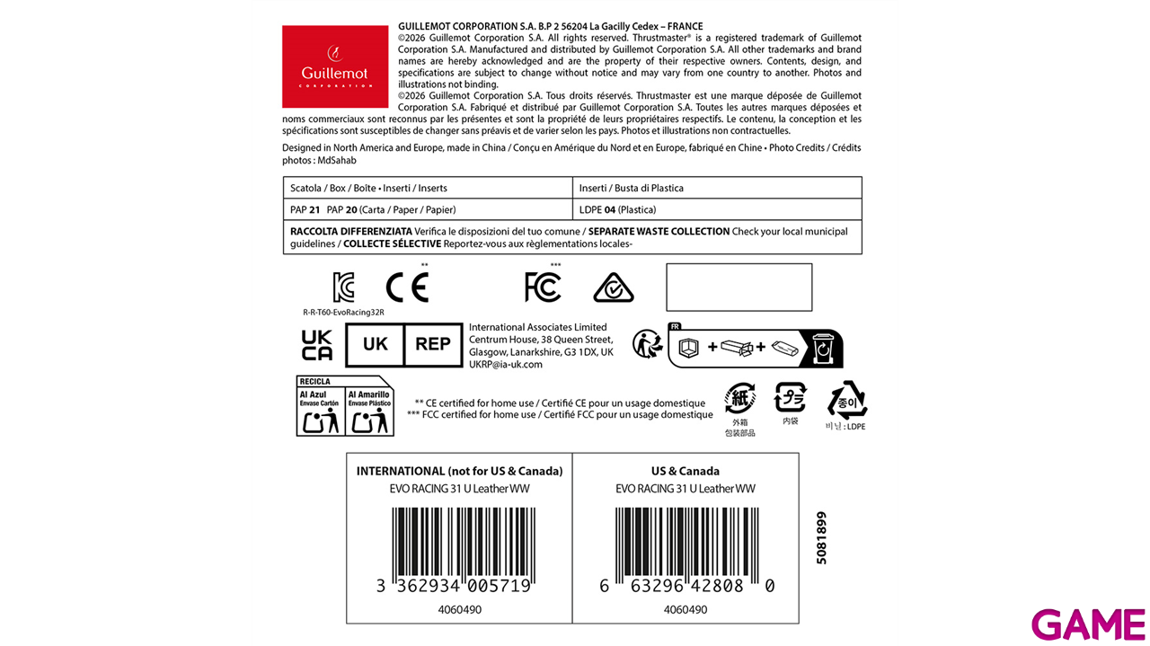 Thrustmaster EVO Racing 31U Leather WW - Aro conducción-3