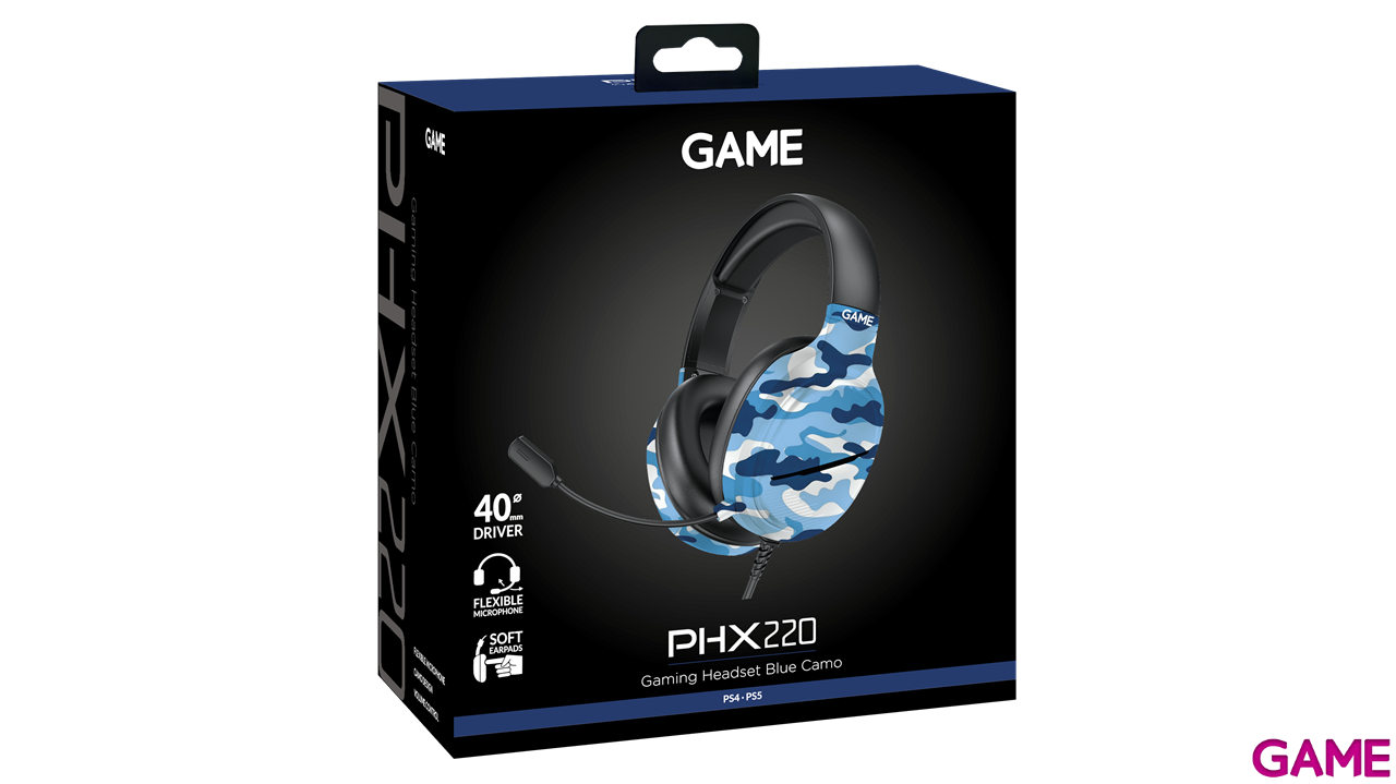 GAME PHX220 GAME Camuflaje Azul V2 PC - PS5 - PS4 - XBOX - Switch - Auriculares Gaming-0