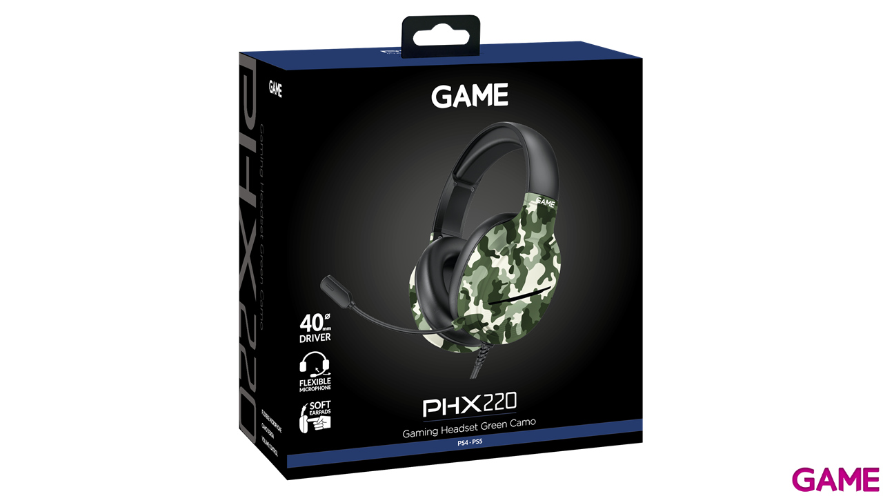 GAME PHX220 GAME Camuflaje Verde V2 PC - PS5 - PS4 - XBOX - Switch - Auriculares Gaming-1