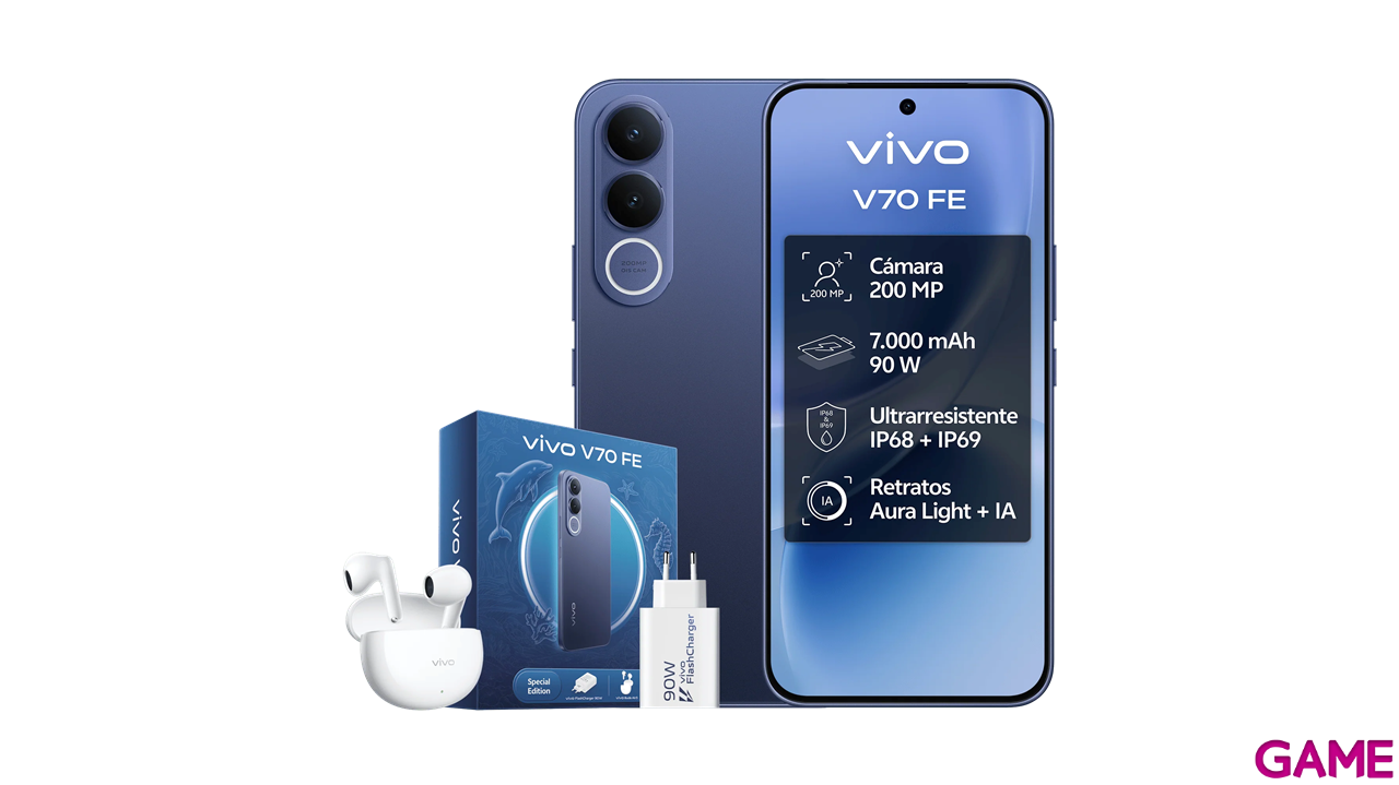 Vivo Bundle V70 FE 8/256  + Buds Air 3 + 90W Charge Ocean Blue-2
