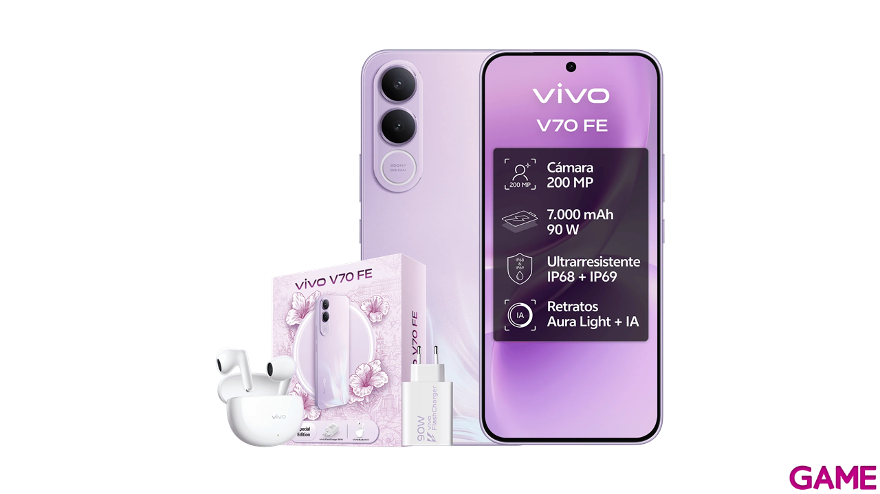 Vivo Bundle V70 FE 8/256  + Buds Air 3 + 90W Charge Muse Purple-0