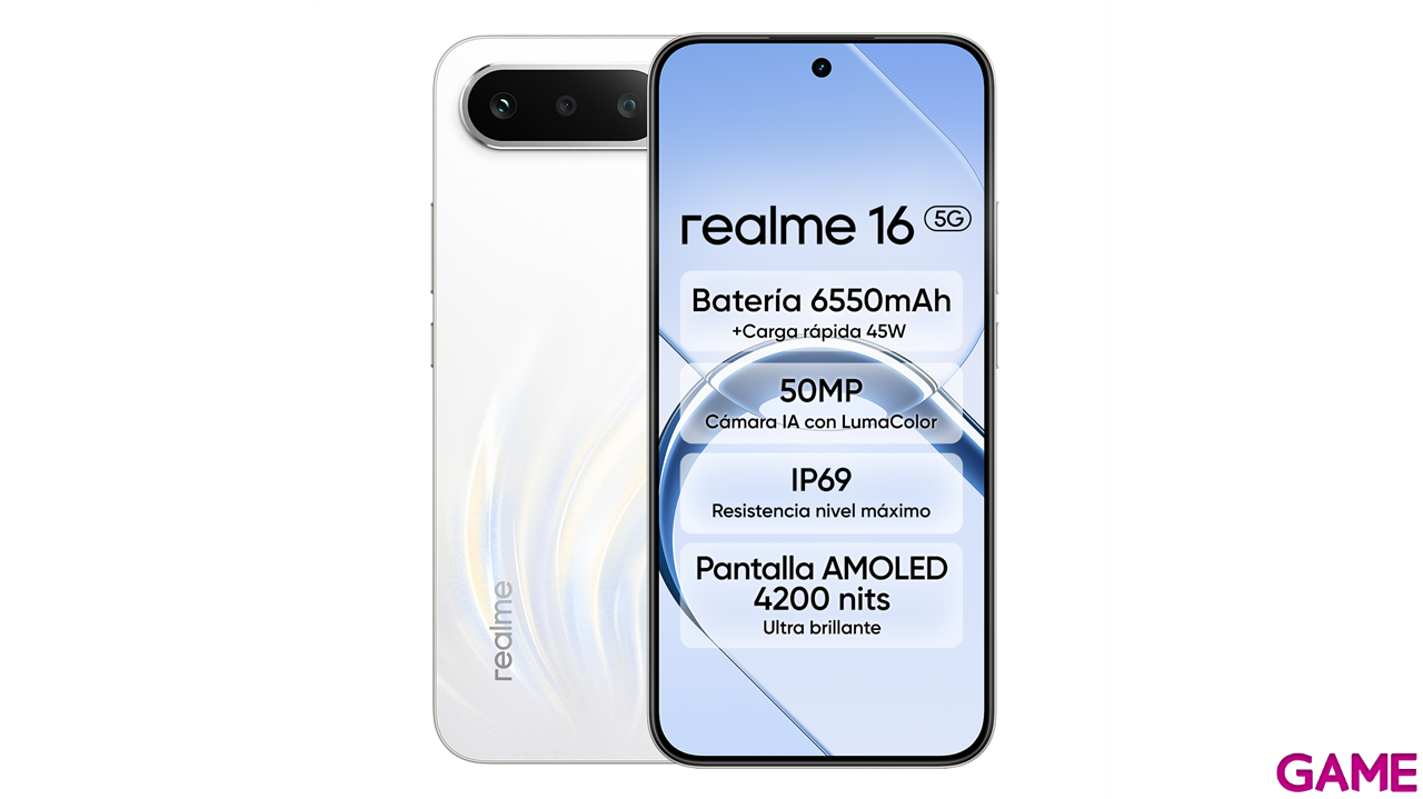 Realme 16 5G 8/256 White + Cargador 45W-6