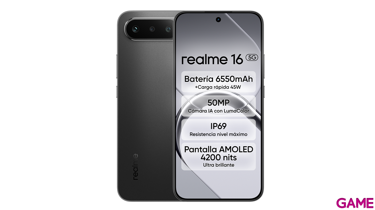 Realme 16 5G 8/256 Black + Cargador 45W-9