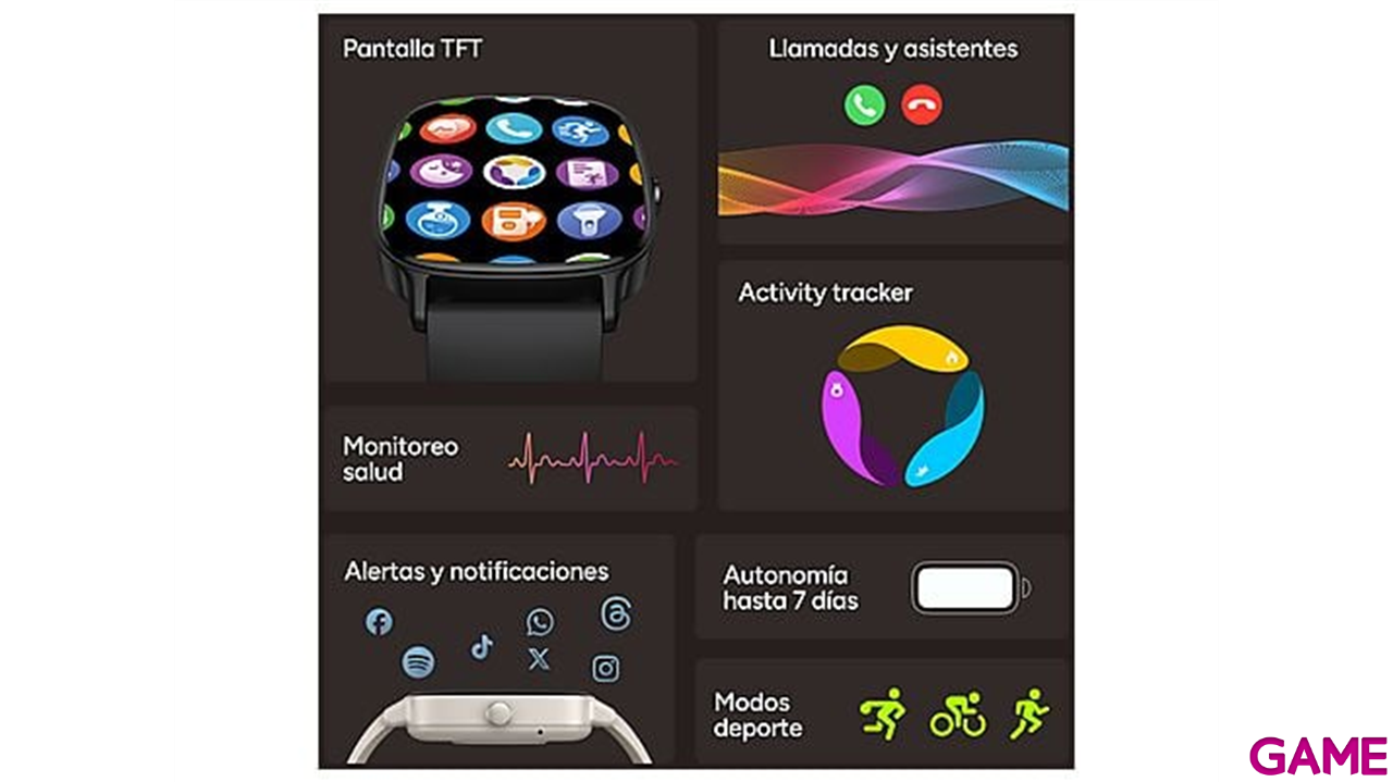 Smartwatch Ksix Pulse 1,83´´ Beige-15