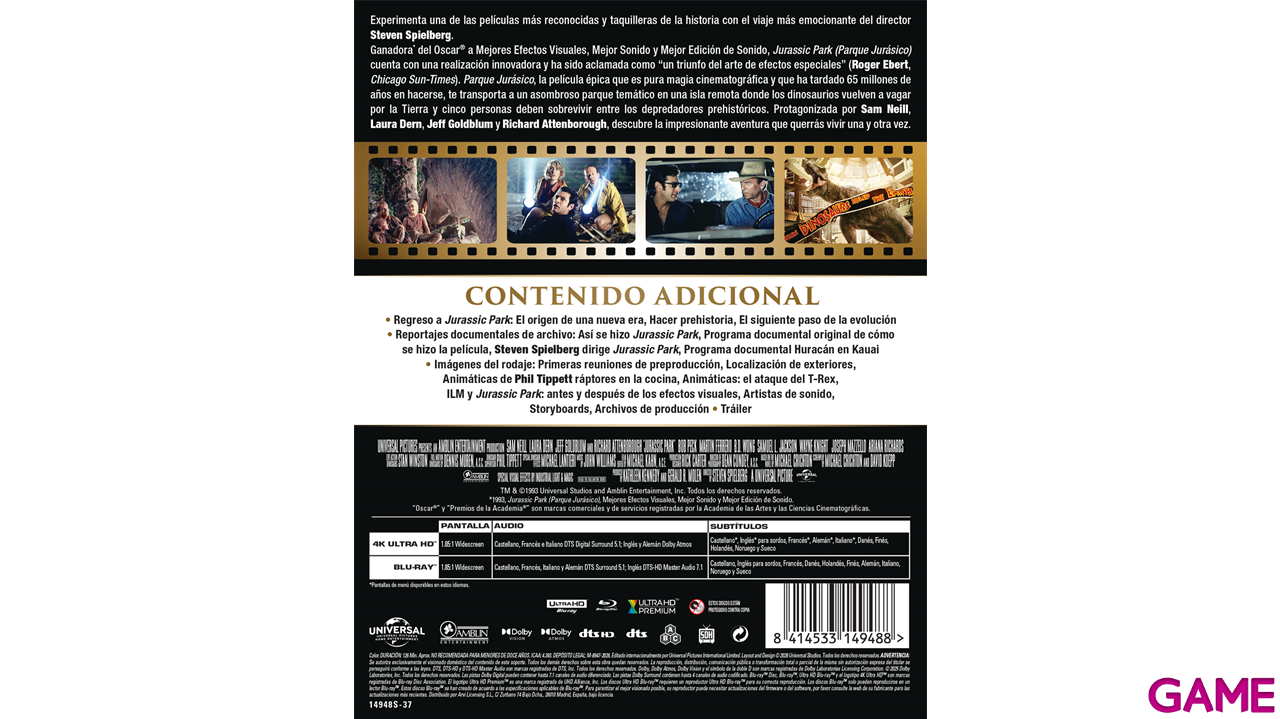 Jurassic Park 4K + BD Edición Steelbook-3