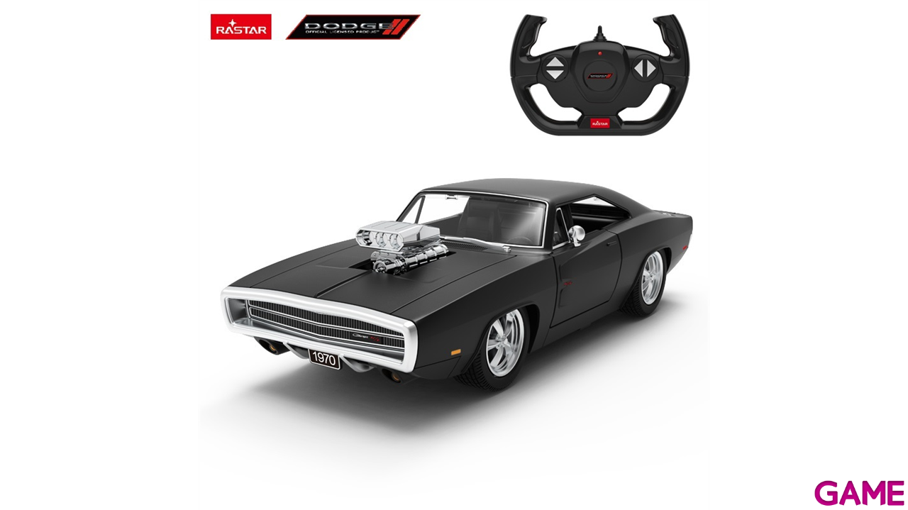 Coche de Radiocontrol con luz y sonido escala 1:16 Dodge Charger with engine Version-0
