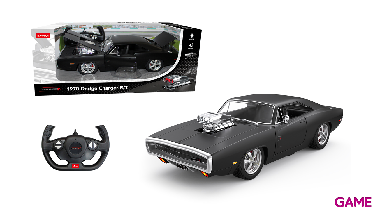 Coche de Radiocontrol con luz y sonido escala 1:16 Dodge Charger with engine Version-1