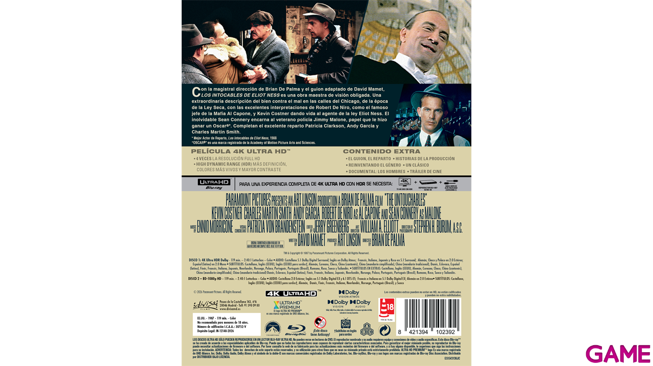 Los Intocables de Eliot Ness 4K + BD Edición Steelbook-1