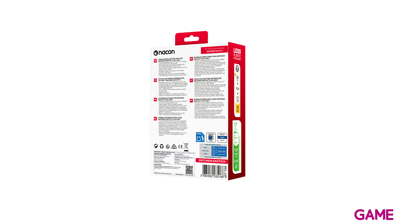 Pack 2 Baterías Externas para Joy-Con 2-0