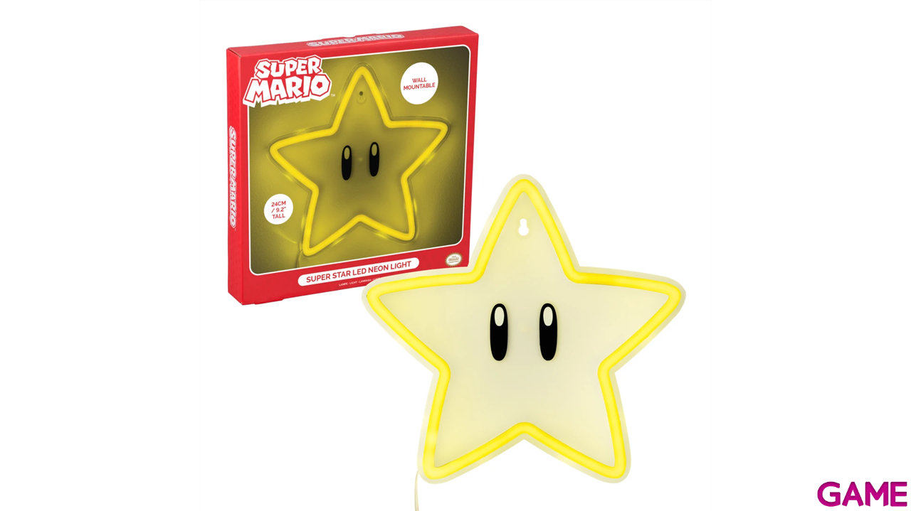 Iluminación de pared Super Mario Estrella LED Neon Light de 25 cm-0
