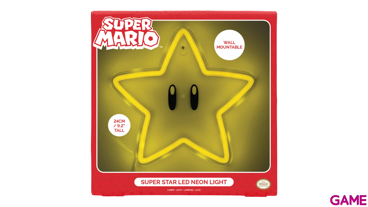Iluminación de pared Super Mario Estrella LED Neon Light de 25 cm-2