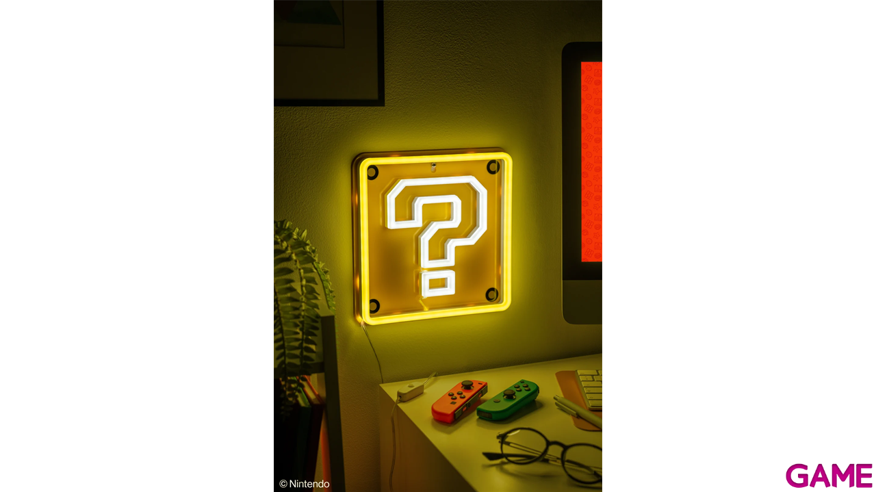 Iluminación de pared Super Mario Question Block LED Neon Light de 25 cm-2