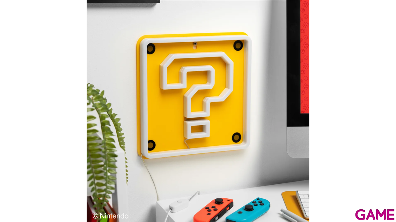 Iluminación de pared Super Mario Question Block LED Neon Light de 25 cm-3