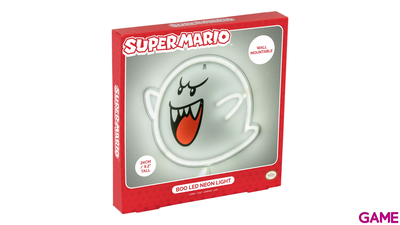 Iluminación de pared Super Mario Boo LED Neon Light de 25 cm-2
