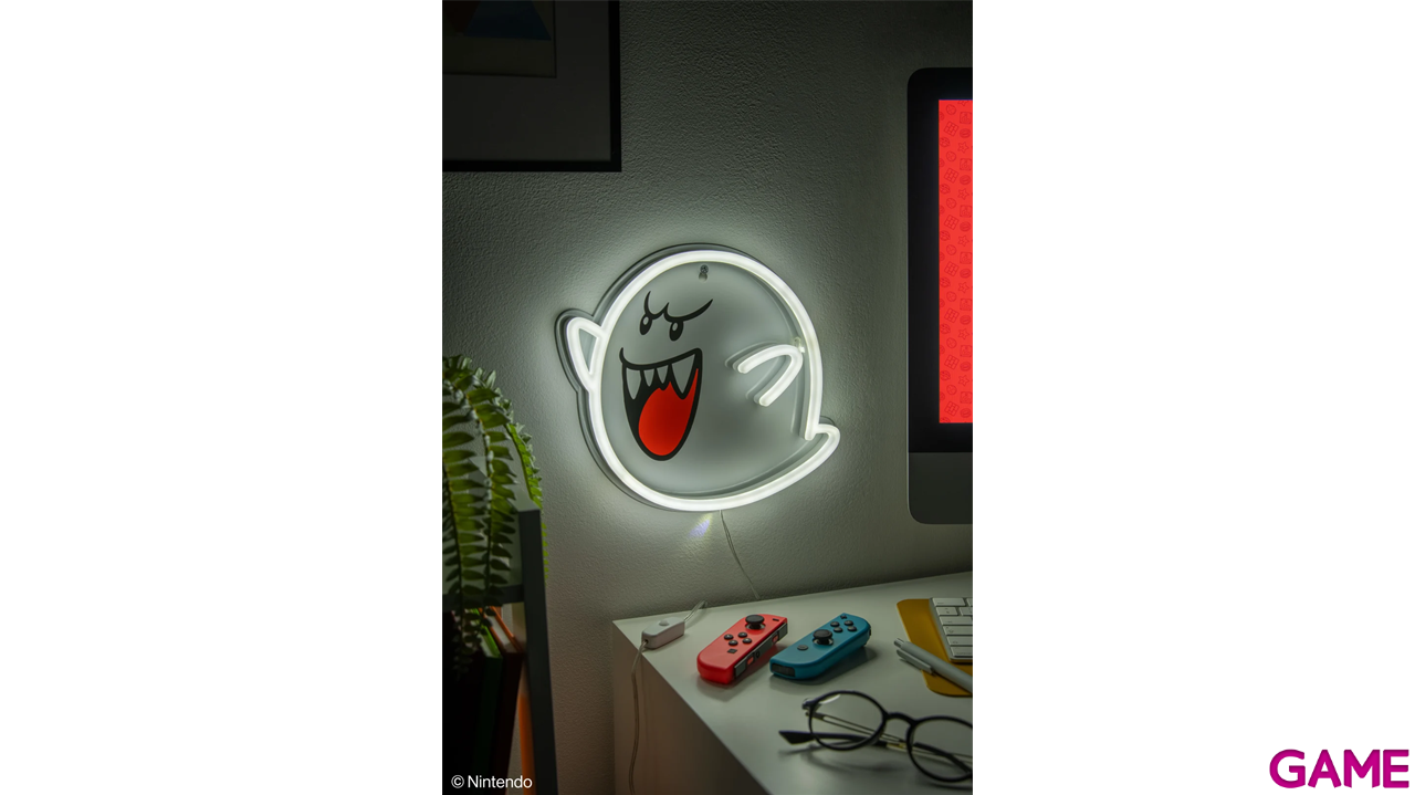 Iluminación de pared Super Mario Boo LED Neon Light de 25 cm-3